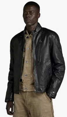 G Star Raw Men’s Bicker Leather Jacket Size M - Image 1 of 3