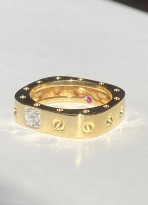 Anillo Roberto Coin Oro 18k Pois Moi Diamante Como Nuevo 6.5 $2250+ Foto 1 de 4