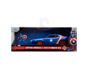 Jada 1:32 Hollywood Rides 1972 Plymouth GTX & Captain America Figure 33081 New - Picture 1 of 2