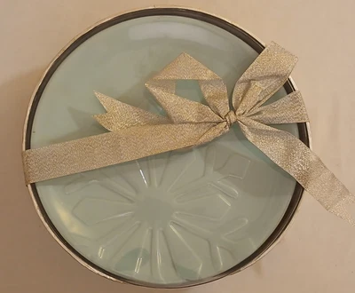 2004 Christmas Winter Solstice Salad Plate Light Blue/Snowflake Set of 4 Origina - Image 1 of 4