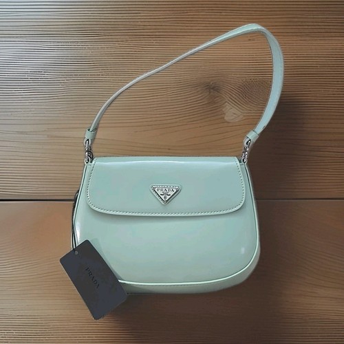 Borsa a tracolla Prada nuova con etichette Cleo in pelle spazzolata verde acqua borsetta