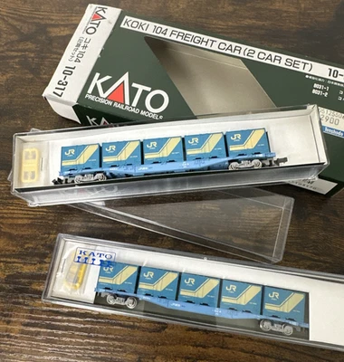 KATO N Scale #10-317 Koki 104 Container Flat Cars 2-Car Set w/Loads 1:160 NIB! - Image 1 of 4