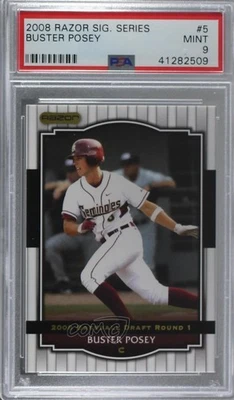 2008 Razor Signature Series Buster Posey #5 PSA 9 MINT - Image 1 of 2
