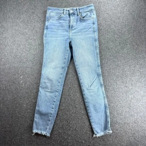 We The Free People  Womens Jeans Size 29 High Rise Light Wash Frayed Hem Cropped - Picture 1 of 8