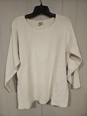 Vintage Basic Editions Waffle Knit Thermal Over Shirt Size Large Cotton White  - Image 1 of 4