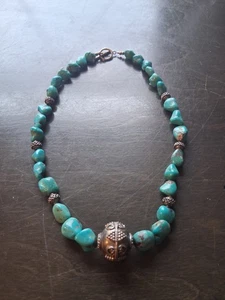 Schöne Türkis und Zinn Halskette 18" mit Verschluss  - Bild 1 von 3