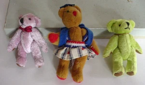 3 pequeños osos de peluche/totalmente articulados y listos para disfrutar - Imagen 1 de 8