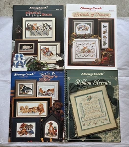Vintage Lot of 4 - Stoney Creek Cross Stitch Leaflets - Various titles-see descr - Picture 1 of 10