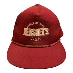 VINTAGE Hershey's Chocolate Town USA Mesh Snap Back Trucker Cap Mütze mit Seil - Bild 1 von 11