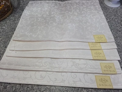 Set Of 5 Lenox White Placemats Opal Innocence Pattern Machine Washable New - Image 1 of 4