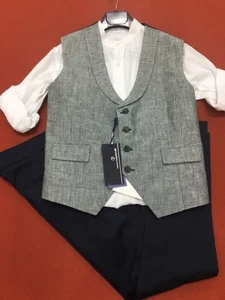 COMPLETO GILET SMANICATO CERIMONIA ELEGANTE BAMBINO 10/A - Foto 1 di 10