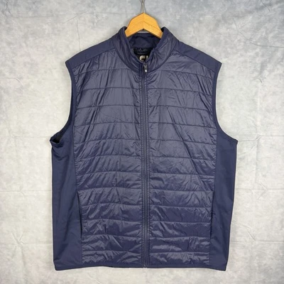 Chaleco de golf Footjoy para hombre extra grande cremallera completa acolchado rendimiento elástico azul marino Foto 1 de 4