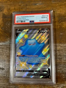 POKEMON 2021 Shining Fates Full Art DITTO V #SV118 PSA 10 Gem Mint RARE - Picture 1 of 2