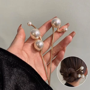 Hanfu Stick Hairpins Big Hair Fork Chinese Style Pearl Chopsticks Hair Hair H - Picture 1 of 23
