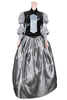 Star Wars косплей Padme Amidala костюм серый платье черный жилет наряд для Хэллоуина - Изображение 1 из 4
