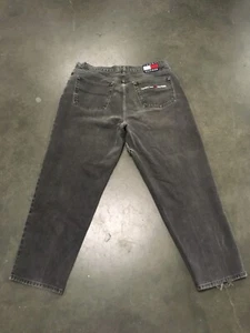 Tommy Hilfiger 42 x 32 Light Gray Vintage 1999 Embroidered Baggy Freedom Jeans - Picture 1 of 8