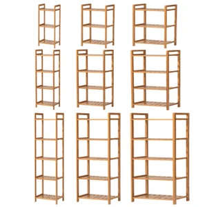 3/4/5 Tier Wooden Ladder Bookcase Storage Shelving Bookshelf Display Shoe Rack - Picture 1 of 24