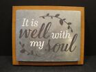 Wood Sign Decor It is well with my soul Metal Home Inspirational Dayspring Shelf