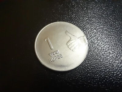 India 1 Rupee Coin featuring a Shikhara Mudra Bharatanatyam Hand Gesture 2 Pcs - Image 1 of 2