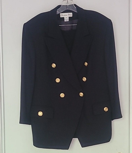 VNTG CHRISTIAN DIOR NAVY DB GIACCA GONNA DRITTA TUTA TG 16 NUOVO VECCHIOno