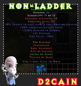 Diablo2 SC⭐️Non-Ladder⭐️Laying of Hands Laying of Hand⭐️PC/SWITCH/PS - Picture 1 of 1