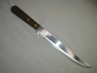 Cuchillo cortador de acero inoxidable vintage BOKER TREE BRAND mango de madera tallador cubiertos Foto 1 de 4