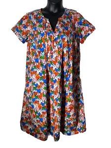 Wayward Fancies Colorful Heart Print Size L/XL eShakti Midi Dress Fit Flare Pock - Picture 1 of 11