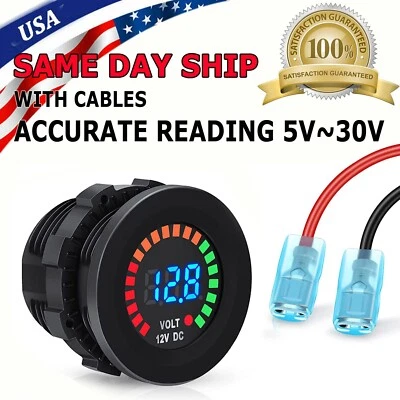 Waterproof CAR Battery Meter DC 12V Voltmeter LED Digital Display Voltage Gauge