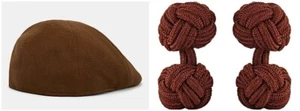 *Raro* ¡Gorra de golf Barney's New York marrón y gemelos a juego! - Imagen 1 de 4