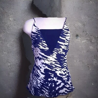 Nili Lotan For Intermix Silk Abstract Navy Cami Women Size XS Adjustable Strap - Image 1 of 4