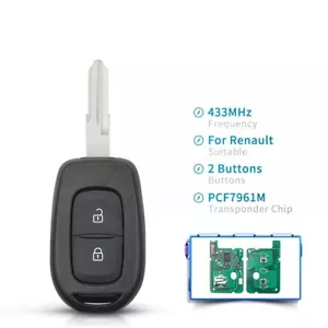 Fits Renault Sandero Dacia Logan Duster 2016 2/3 Buttons 434MHZ 4A Remote Key - Picture 1 of 8