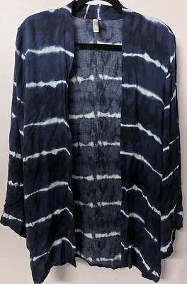 Damas Juniors Xhilaration Talla M/L Azul Blanco Cárdigan Suéter Rayón Foto 1 de 4