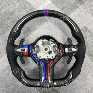 Real Carbon Fiber Steering Wheel for BMW F10 F20 F30 F32 F36 F80 F82 M3 M4 M5 - Picture 1 of 4