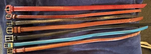 7er Set Damen Vintage schmale Gürtel 70er 80er Konvolut Schlangenleder - Bild 1 von 12