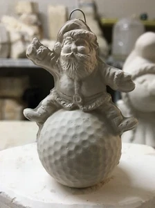 SANTA auf GOLFBALL ORNMENT VINTAGE NOWELL Form #2484 (221-3) - Bild 1 von 2