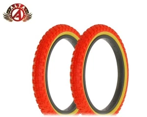 ALTALINE Bicycle TIRES 16"x 2.125" Red/Gum COMP III STYLE (2) TIRES BMX STYLE - Picture 1 of 1