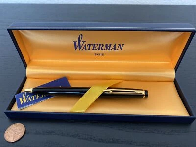 Bolígrafo Waterman Paris Expert de Colección Negro Dorado Borde Caja e Inserto ¡Excelente! B Foto 1 de 4