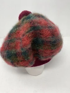 Highland Home Industries Plaid Tam/Beret Mohair Wool Blend - Imagen 1 de 5