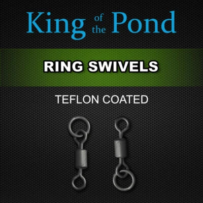 KOTP Flexi Ring Swivels X10 Black Teflon Coated, Gr. 8 - Karpfenangeln, Carp Rigs