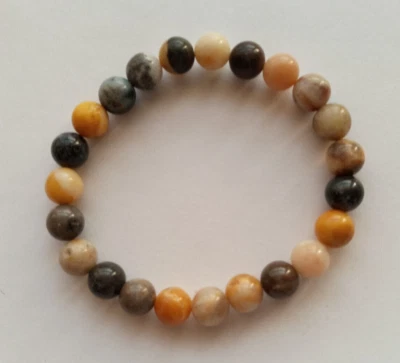 NUEVO COMPRA CUALQUIERA DE LOS 2 OBTÉN EL TERCERO GRATIS, 8MM AMARILLO/NEGRO/GRIS MULTICOLOR PULSERA JASPE Foto 1 de 3