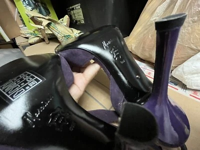 MARCIANO HERMOSOS ZAPATOS DE FIESTA DE CLUB DE AGUJA SEXY GAMUZA PÚRPURA 8 NUEVOS Foto 1 de 4