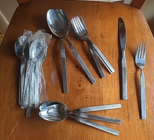 Imperial International Stainless Flatware LOT 17 SORCERY Serving Spoon, Fork NOS - Picture 1 of 11