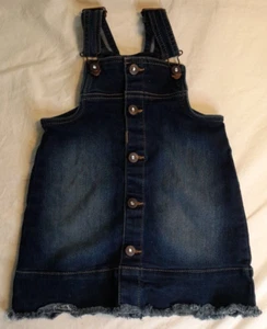 Jordache Jean Jumper Size 4T/NP4 Adjustable Straps, Gem Buttons, Back Pockets - Picture 1 of 4