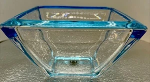 Vintage Walther Glas blau leuchtende Schüssel 4,75" x 2,25" - Bild 1 von 12