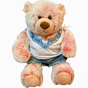 Build A Bear Pink Plush Bear Outfit Shirt Jean Shorts Stuffed Animal BABW - Picture 1 of 10