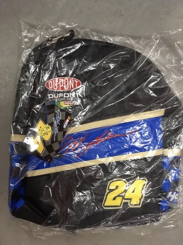 Vintage Jeff Gordon Dupont Refinish Racing Black Blue  Checkered Backpack 1995 Cover
