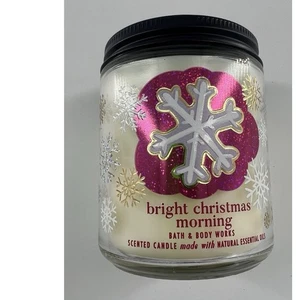 Bath and Body Works Bright Christmas Morning Single Wick Candle 8 Oz Holiday New - Picture 1 of 4
