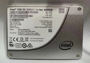 New Intel DC S3500 Series 600GB SSD 2.5" SATA 6Gb/s Intelnal Solid State Drive - Picture 1 of 2