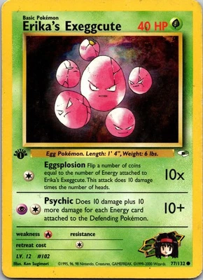 Erika's Exeggcute - 77/132 - Gym Heroes - 1st Edition - Pokemon Base Set 1999 MP - Image 1 of 2