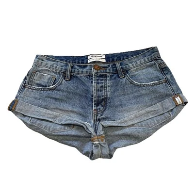 One Teaspoon Bandits Low Waist Denim Short Light Blue Wash Size 27 - Image 1 of 4